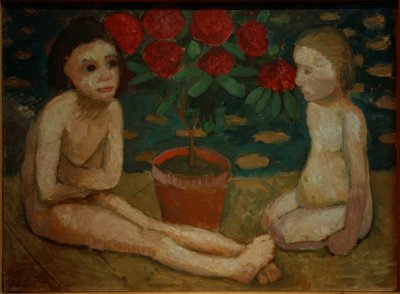 Two Seated Nude Children by Paula Modersohn Becker