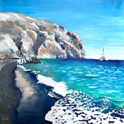 Black Sand Beach Cliffs by Pauline Wegman | Key and Sea Creative
