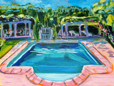 Sunny Garden Pool by Pauline Wegman | Key and Sea Creative