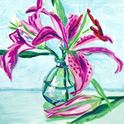 Vibrant Pink Lilies by Pauline Wegman | Key and Sea Creative