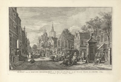 View of the Daily Green Market in The Hague (series: Eight Views in The Hague) by Paulus Constantijn la Fargue