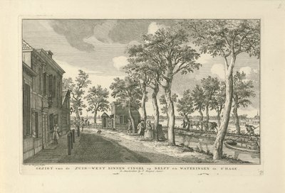 View of the Southwest Inner Canal (South Wall) in The Hague by Paulus Constantijn la Fargue