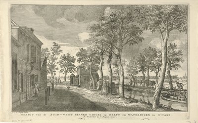 View of the Southwest Inner Canal (South Wall) in The Hague (Eight Views in The Hague) by Paulus Constantijn la Fargue