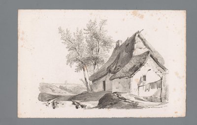 Landscape with Country Road and House by Paulus Lauters