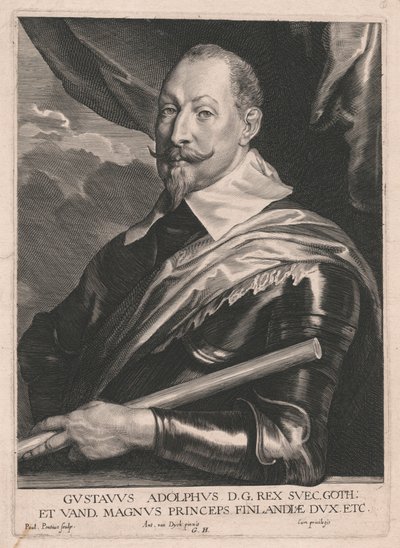 Gustavus Adolphus D.G. King of Sweden, Goths, and Vandals, Grand Prince of Finland, Duke, Etc. by Paulus Pontius