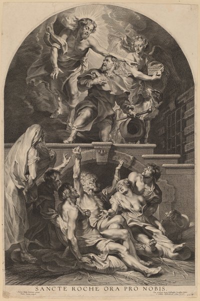 Jesus Christ Appearing to Saint Roch by Paulus Pontius, after Sir Peter Paul Rubens