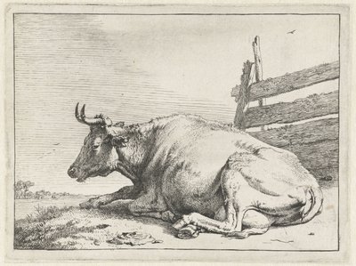 Lying Cow by a Fence by Paulus Potter