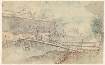 A Tree Trunk as a Bridge over a River by Paulus Willemsz. van Vianen