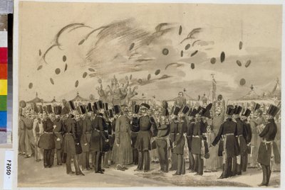Grand Duke Mikhail Pavlovich Visiting the Camp of the Life Guard Finland Regiment on July 8, 1837 by Pavel Andreevich Fedotov