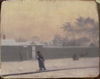 Wintry Street on Vasilievsky Island, St. Petersburg by Pavel Andreevich Fedotov