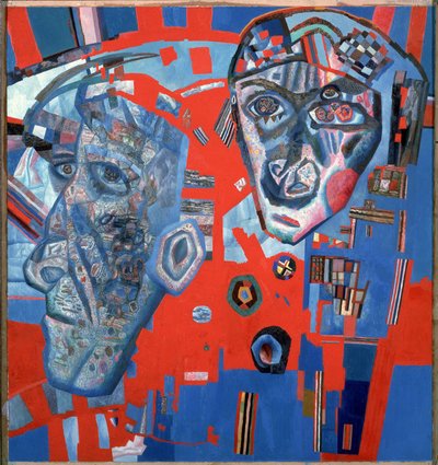 Two Heads by Pawel Nikolajewitsch Filonow