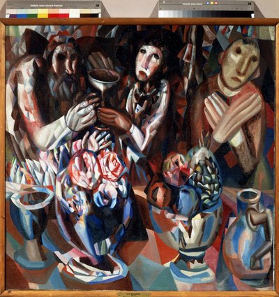 Three at the Table by Pawel Nikolajewitsch Filonow