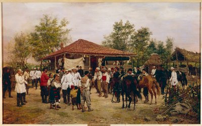 The Staff of 12 Army Corps in Bulgaria in 1877 by Pavel Osipovich Kovalevsky