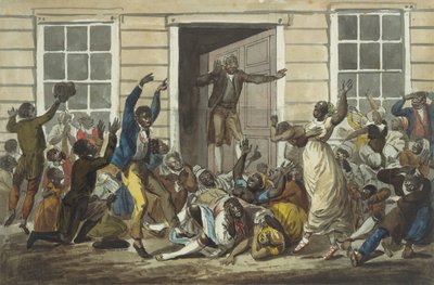 Black Methodists Holding a Prayer Meeting, 1811-ca. 1813 by Pavel Petrovic Svin