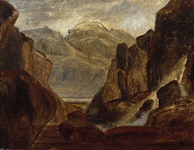 Fjord Landscape with Waterfall by Peder Balke