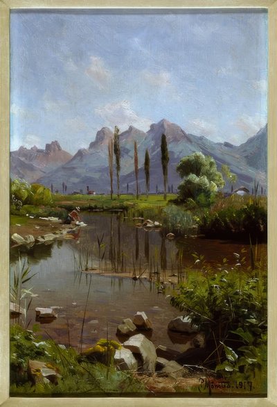 Stream Bank at Lake Geneva by Peder Monsted