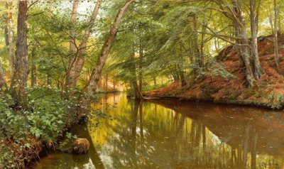 Spring Day by the Forest Stream by Peder Monsted