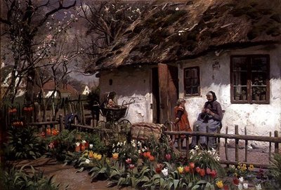 Outside the Cottage by Peder Monsted