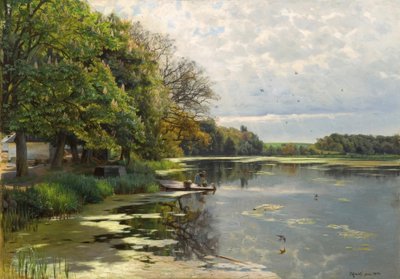P. Mönsted, Sunny Spring Day by the Water by Peder Monsted