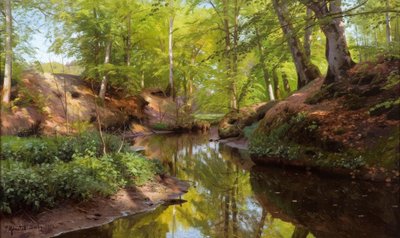 Sunny Day by the Forest Stream by Peder Monsted