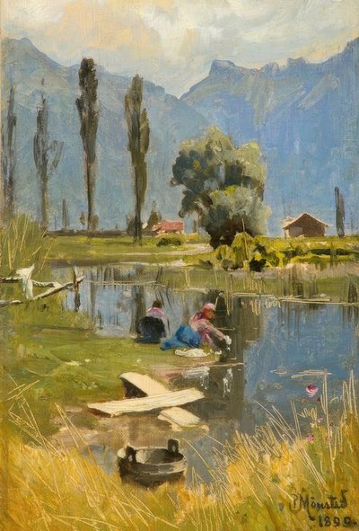 P. Mönsted, Washing Day by Peder Monsted