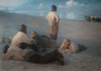 Summer Evening on the Beach at Skagen by Peder Severin Krøyer