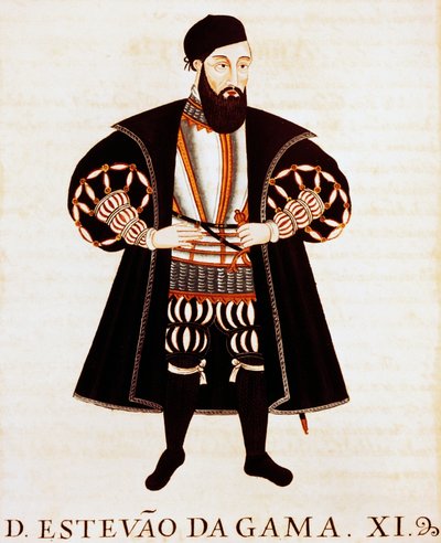 Estevao Da Gama, miniature from Brieve Tratado or Epilogo dos Vizos-Reys de India by Pedro Barretto de Resende