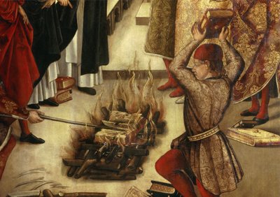 Saint Dominic and the Albigensians (Detail) by Pedro Berruguete