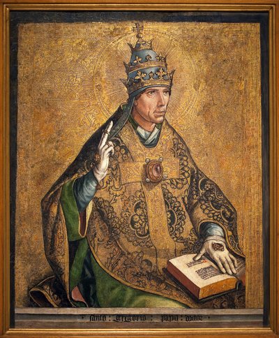 Portrait of Pope Saint Gregoire. Painting by Pedro Berruguete by Pedro Berruguete