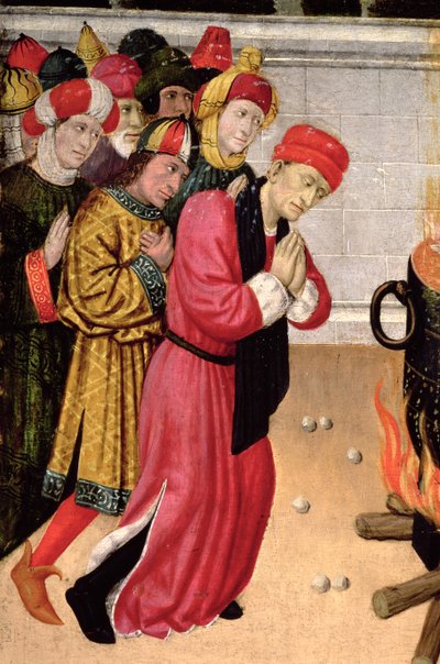 A Group of Faithful Converts (detail) by Pedro García de Benabarre