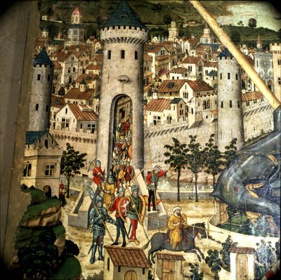 Altarpiece of St. George: Palma de Mallorca Conquest in 1229 by Troops of Jacques I, King of Aragon (detail) by Pedro Nisart