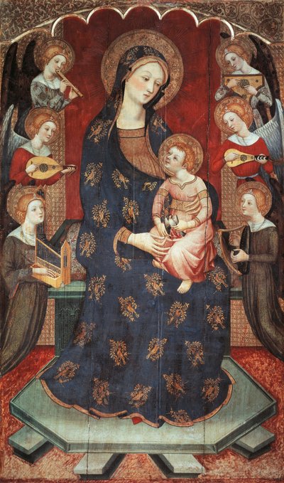 Madonna with Child with Angels playing music by Pedro Serra