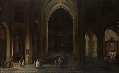 Interior of a Gothic Church at Night Looking East by Peeter Neeffs (I)