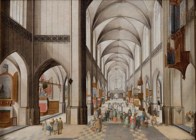 Interior of a Three-Aisled Gothic Church during a Sermon by Peeter Neeffs d.Æ.