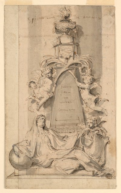 Design for Monument for van der Cammen-Henriques in the Church of St. Gumarus, Lier by Peeter Verbrugghen II