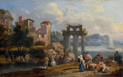 Figures in a Landscape Resting Near a Ruin by Peeter or Pieter Bout