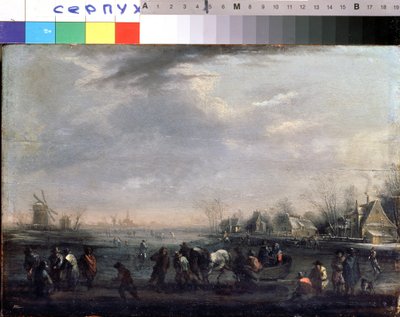 Winter Landscape with Skaters by Peeter or Pieter Bout