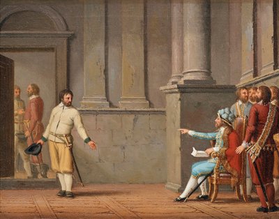 Engelbrekt Engelbrektsson before Eirik III by Pehr Hilleström