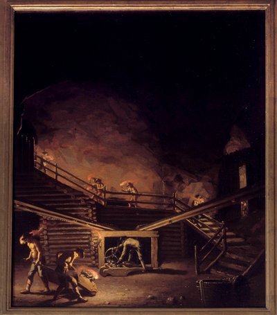 Falun copper mine in Sweden in the 18th century. Painting by Per Hillestrom by Pehr Hilleström