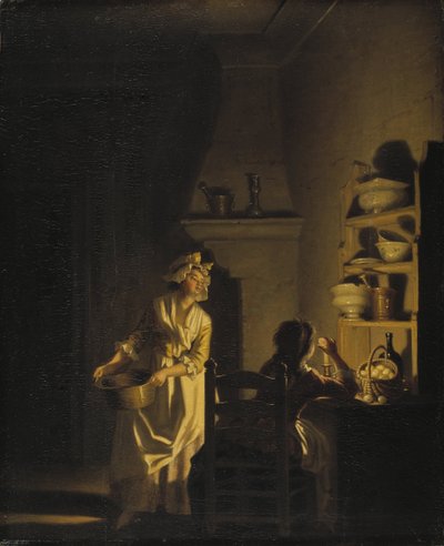 Testing Eggs. Interior of a Kitchen by Pehr Hilleström