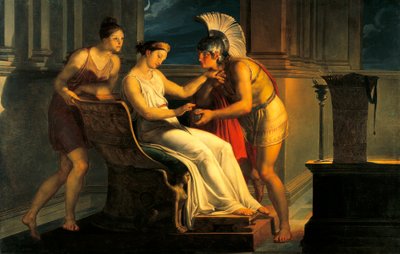 Ariadne giving some thread to Theseus to leave labyrinth by Pelagio Palagi