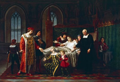Charles VIII meeting with dying Gian Galeazzo Sforza in Pavia by Pelagio Palagi