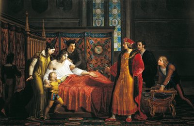 Charles VIII visiting dying Gian Galeazzo Sforza in Pavia Castle by Pelagio Palagi