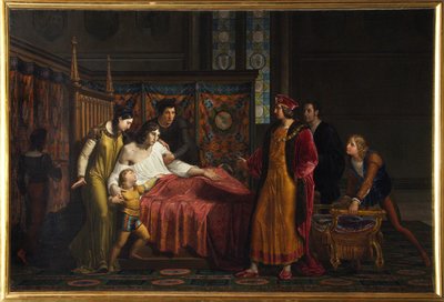 Charles VIII visiting the dying Gian Galeazzo Sforza in Pavia Castle by Pelagio Palagi