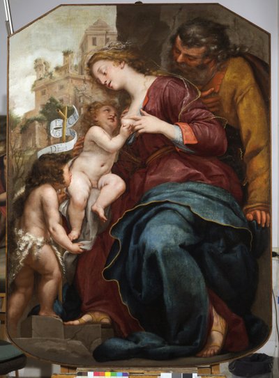 The Holy Family With St John The Baptist by Pellegrino Piola