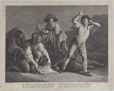 A group of people gambling, 1770-1800 by Pellegrino dal Colle