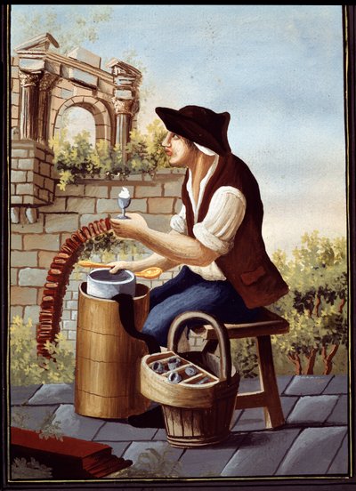 Neapolitan folk customs: the seller of ice cream and walking sorbets by Pelliccia