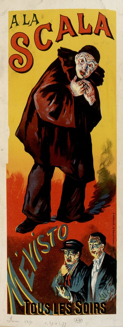 The mime Mévisto in the theatre of La Scala in Paris by Percival de Luce