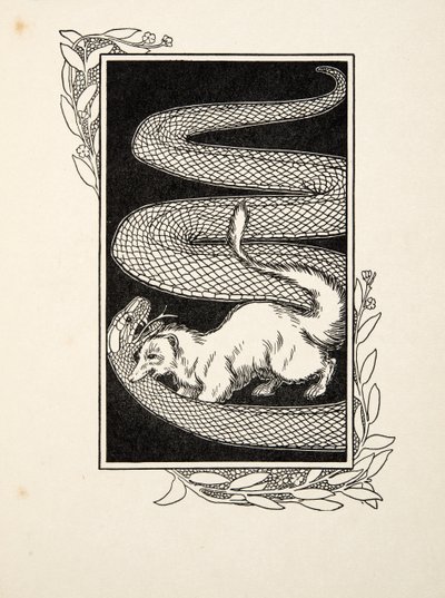 Snake Destroyers, from A Hundred Anecdotes of Animals, pub. 1924 (engraving) by Percy J. Billingshurst