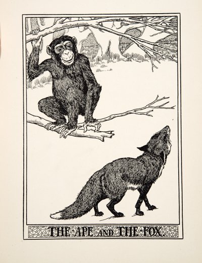The Ape and the Fox, from A Hundred Fables of Aesop, pub. 1903 by Percy J. Billingshurst